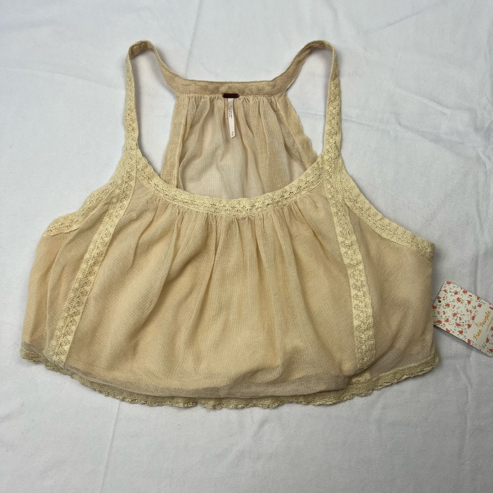 New Free people lace crochet crop top - Small